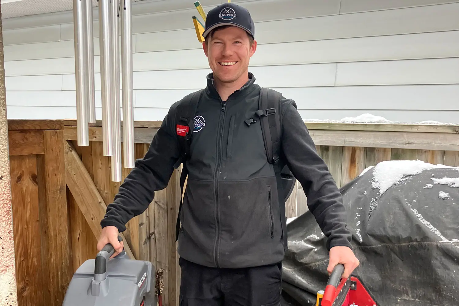 Calgary plumber arriving at job