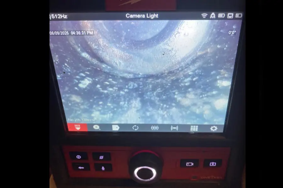 Camera view of a drain we cleaned in Diamond Valley